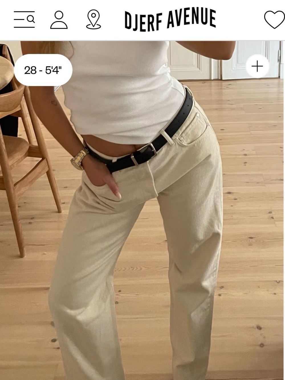 Djerf Avenue Relaxed Jeans Cream 26